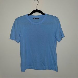 NWOT Zara Sky Blue Tee